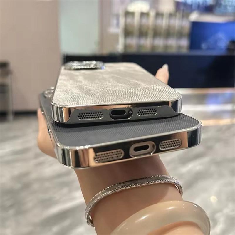 Luxus Gewaschene Farbe Vintage Cowboy Handyhülle iPhone17 16 15 14 13 12 11 Pro Max Plus Vergoldung Kameraobjektiv Schutz Stoßfeste Hülle