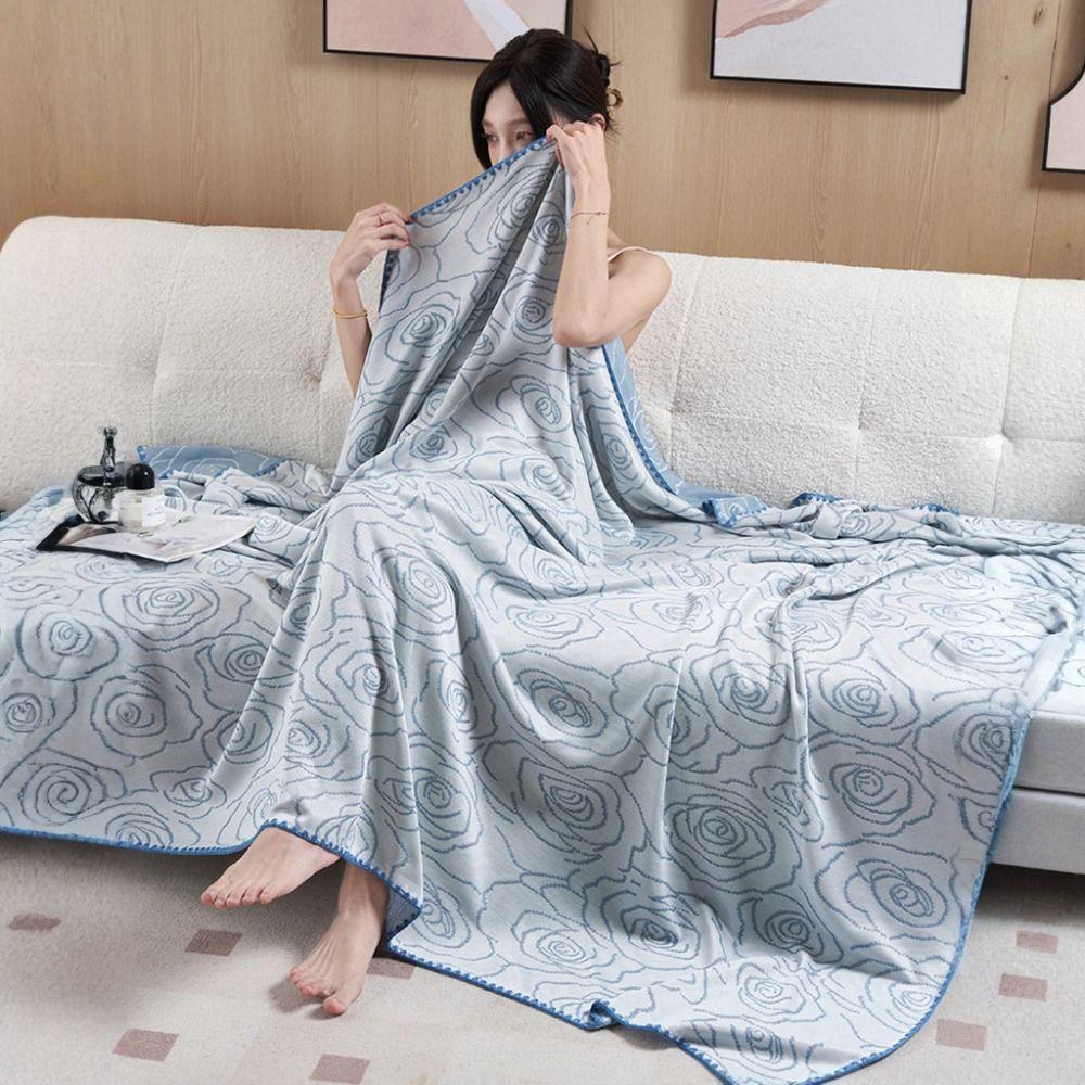 Breathable Air-conditioned Comforter Thin Nap Blanket Durable Cool Feeling Summer Blanket Adults