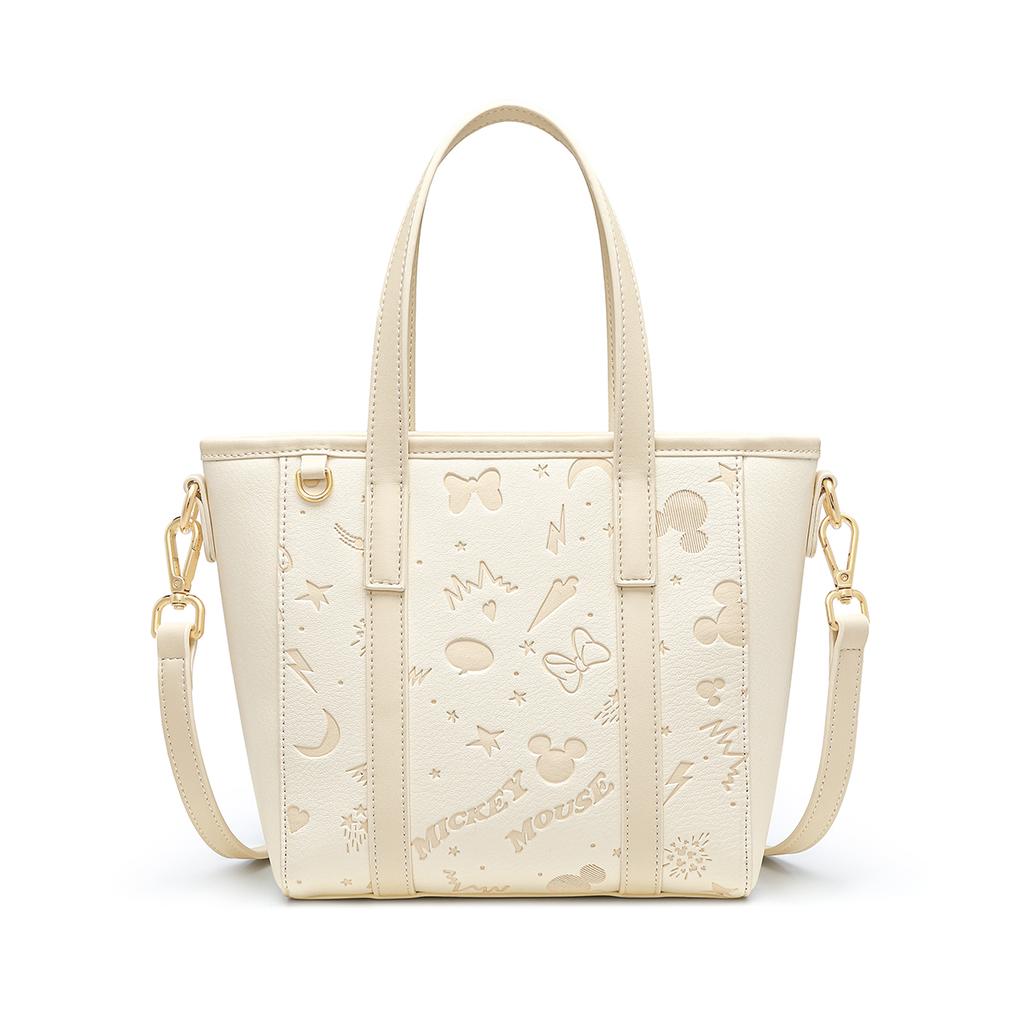 New Disney Mickey PU Tote Shoulder Bag Regular Women's Pink/Ecru DHB41216-A