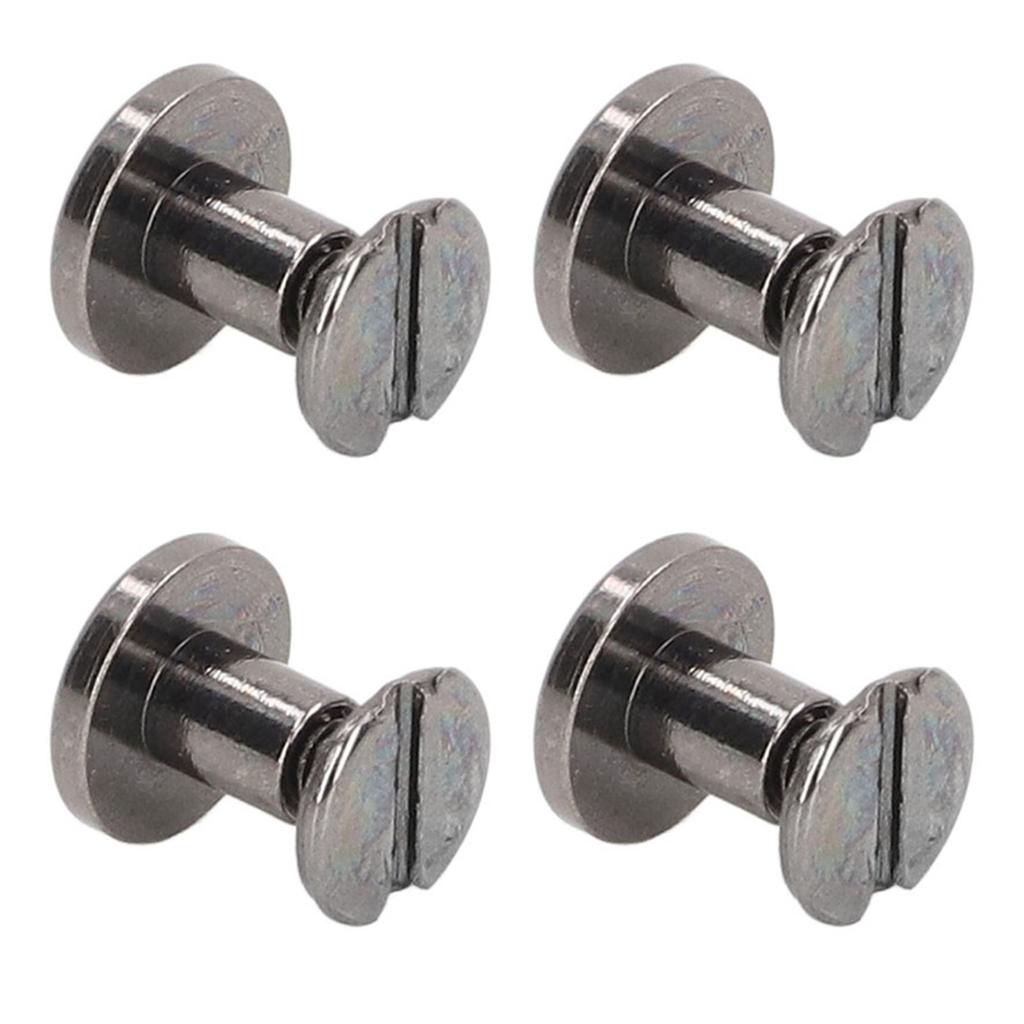 100 Sets Metal Chicago Binding Screws Electroplated Brass Arc Surface Round Flat Head Leather DIY