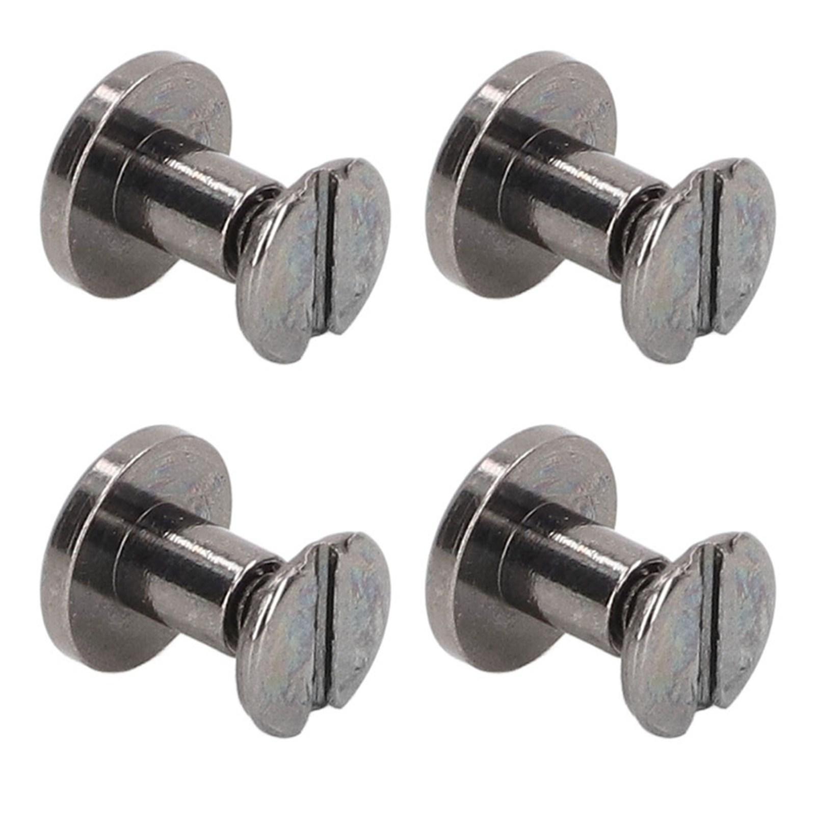 

100 комплектов металлических винтов для переплета Chicago, гальванизированная латунь, дуговая поверхность, круглая плоская головка, кожа, сделай сам 9x6.5mm Silver Grey