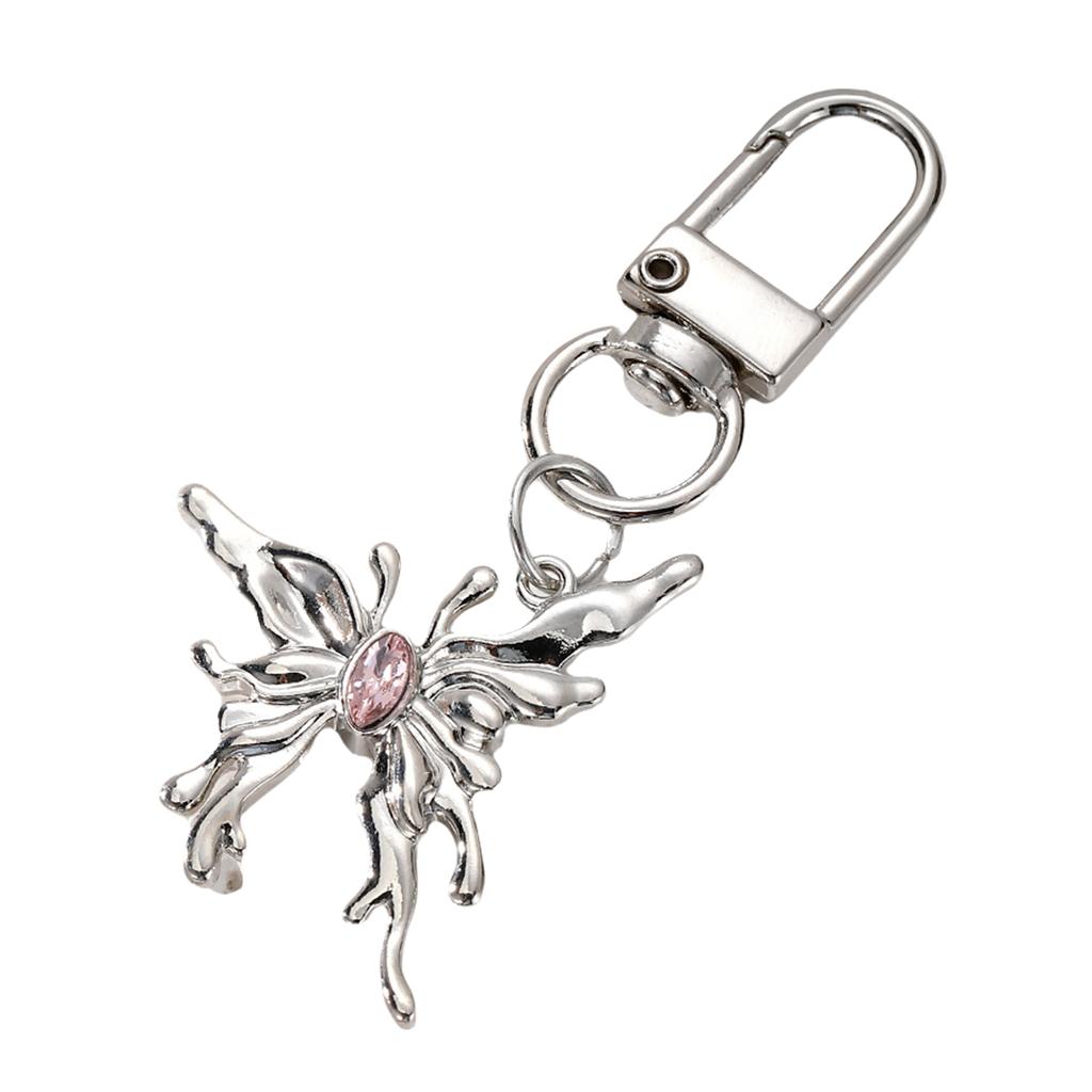 Elegant Resin Butterfly Keychain Alloy Key Holder Unique Keyring Bag Pendant Fashion Accessory for Women and Girls