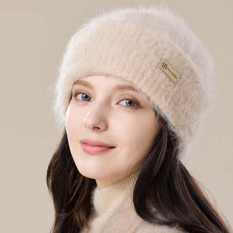 JIUMU Women s Warm Alpaca Blend Knitted Beanie Hat One Size абрикосовый света