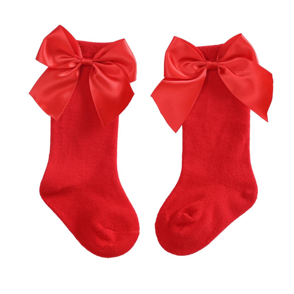 Newborn Baby Girls Socks Kids Socks Toddlers Big Bow Knee High Long Soft Cotton Lace Socks Children Socks 0-3Y