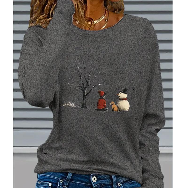 

2025 Осень и Зима Женский Новый Повседневный Топ с Круглым Вырезом и Длинным Рукавом 3D Минималистичный Узор XL серый