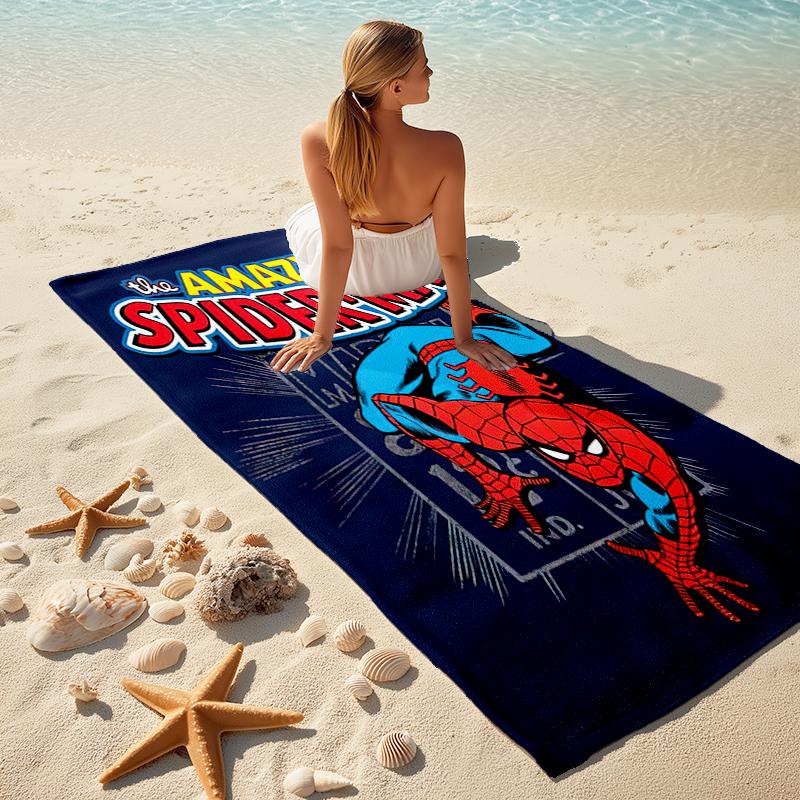 Spider-Man beach towel Outdoor camping Beach towel for vacation swim Outdoor pool Absorbent bath towel
