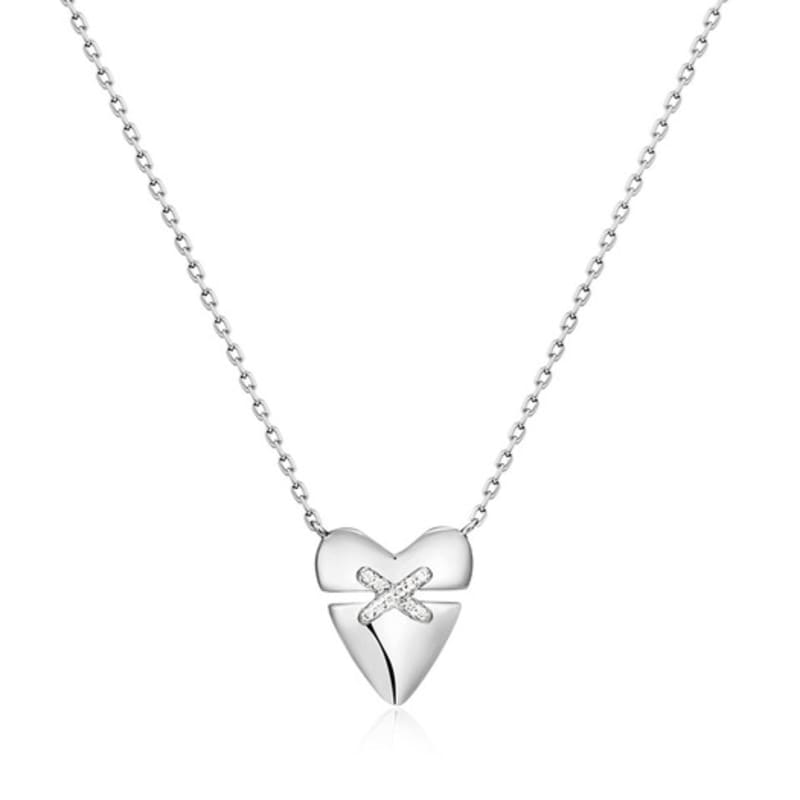 ANIA HAIE Heart Kiss Pave 925 Silver Necklace N057-02H