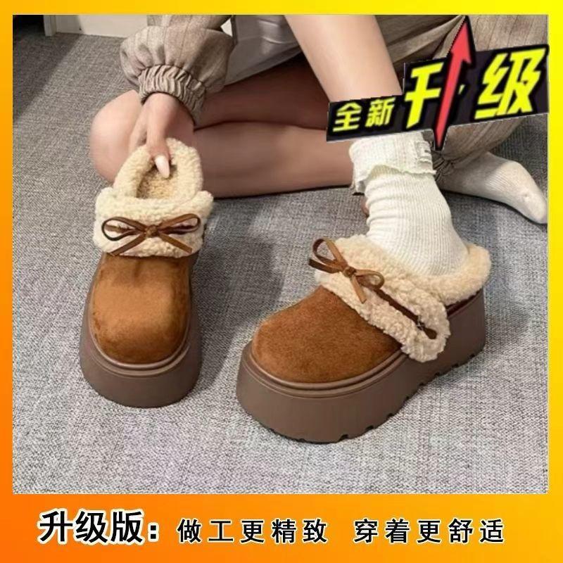 Velcro velvet non-slip cotton shoes women s small Birkenstock cotton shoes women s outer wear 2025 autumn and winter 35