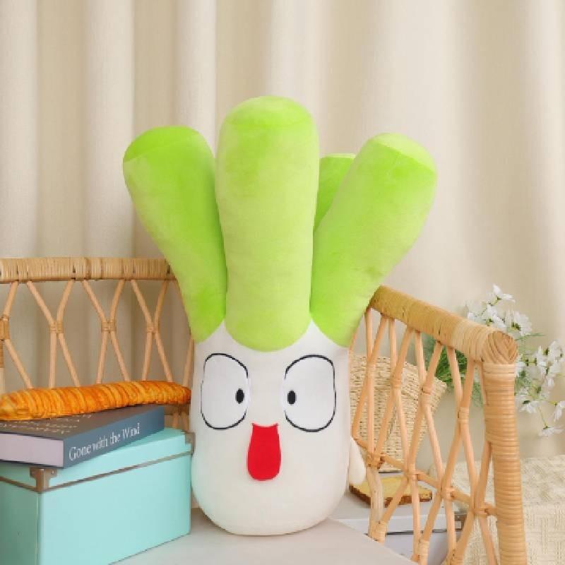 Adorable Green Scallion Plush Toy Soft Pp Cotton Stuffed Pillow For Bed