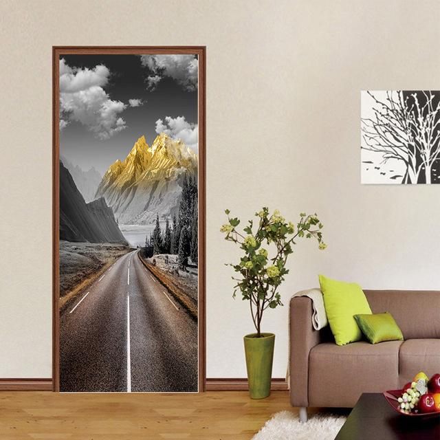 3D samolepka na dveře tapeta samolepicí samolepka na moře krajina pláž na dveře nástěnná malba vinylový plakát do ložnice koupelna domácí dekorace