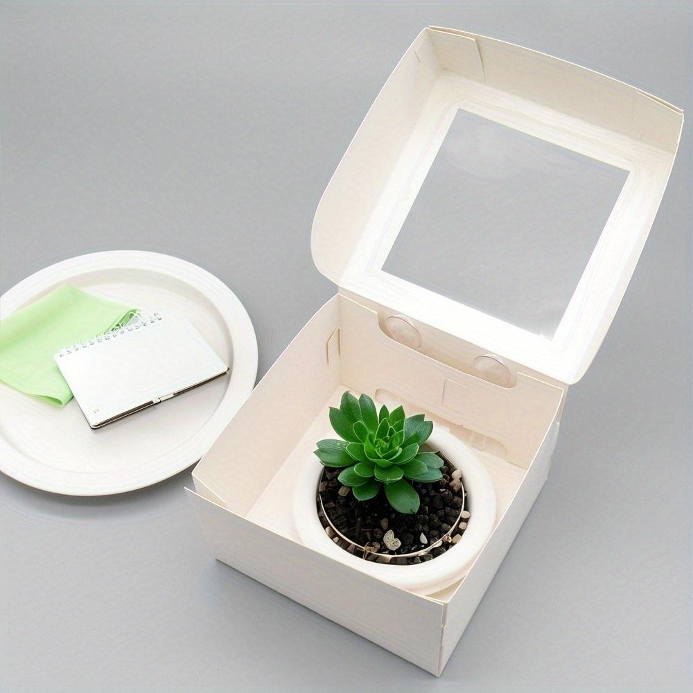 12pcs White Gift Boxes with Clear Window Party Favor Boxes Paper Treat Boxes Square Gift Wrap Boxes Folden Gift Packaging Box Packaging Box for Party