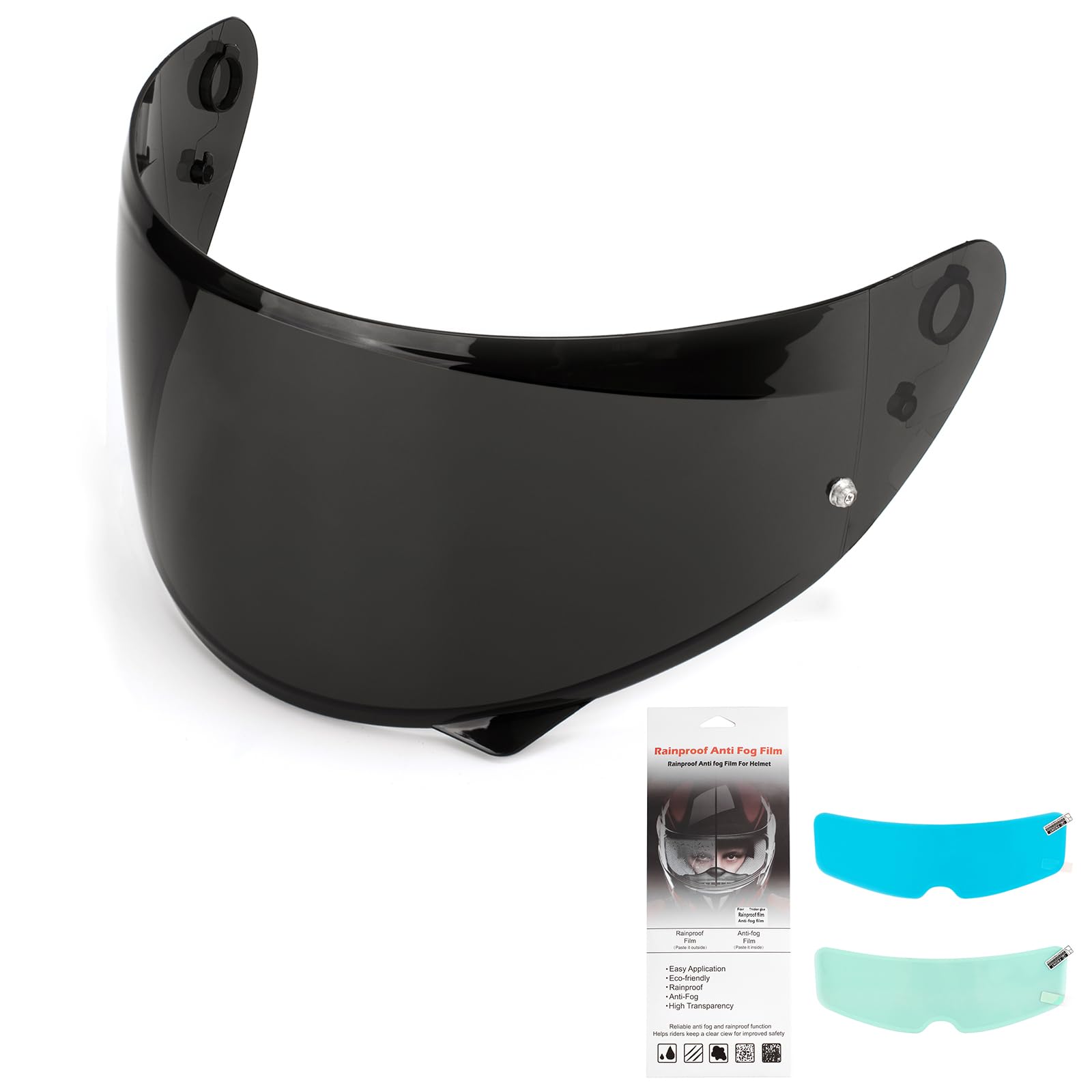 RACEAST Motorcycle Helmet Mirror Helmet UV Helmet Windproof Easy Convenient Compatible with HJC and Rainproof Film Included Shield, Shield, Lens,