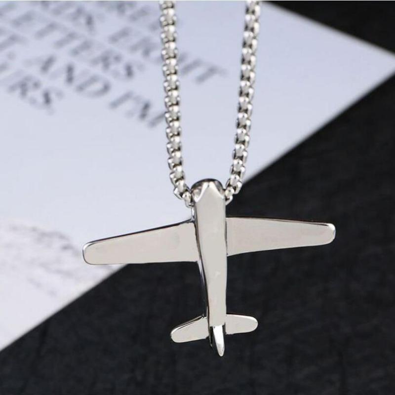 New Airplane Children's Men's and Women's Trendy Hip-hop European and American Chain Accessories Necklace Pendant