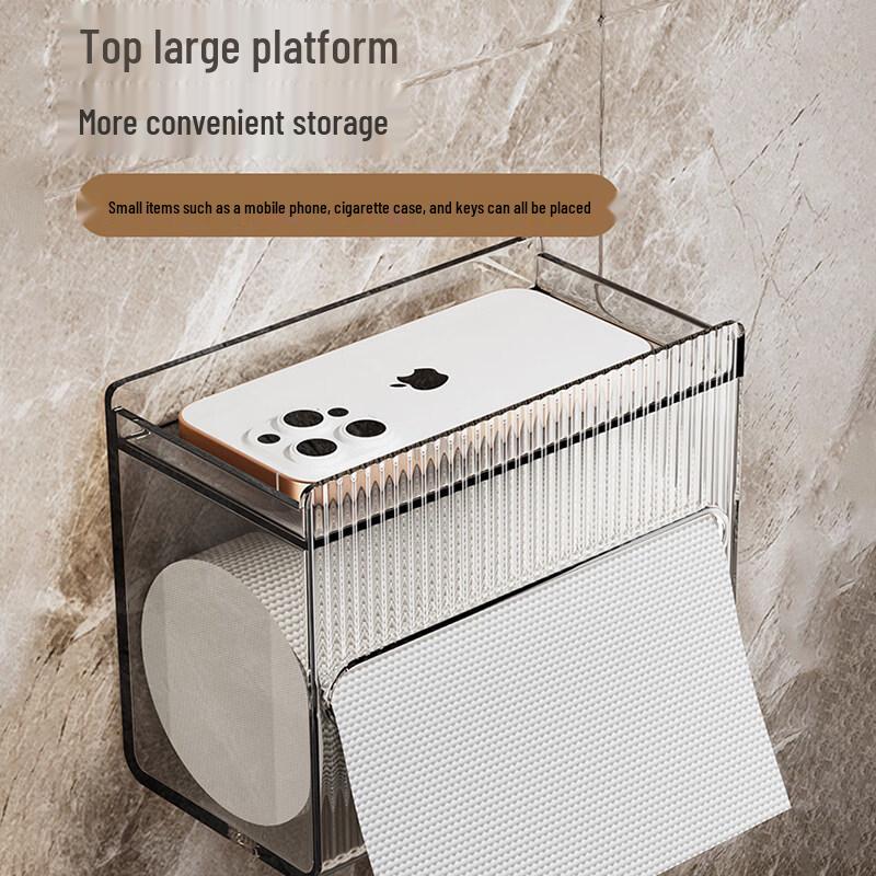 LIEI Wall-Mounted Waterproof Transparent Tissue Box