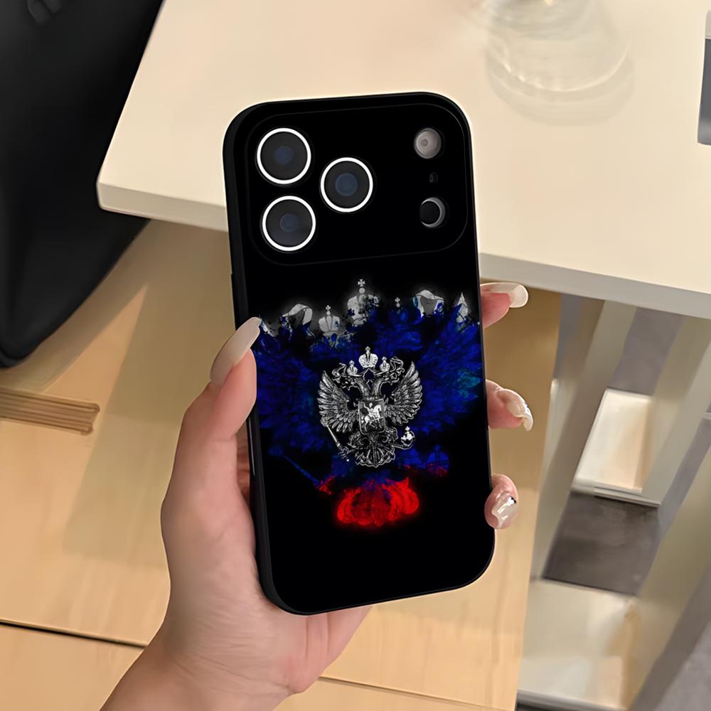 Russia Flag Phone Case For IPhone 17 Air 16 E Pro Max 15 14 13 Mini 12 Pro 11 Max Plus Black Soft Shell
