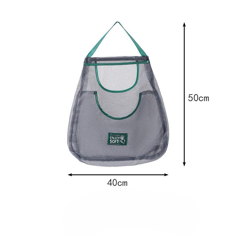 

Угловая кухонная подвесная сетчатая сумка для хранения фруктов, овощей, чеснока, лука и имбиря Double layer 40*50cm