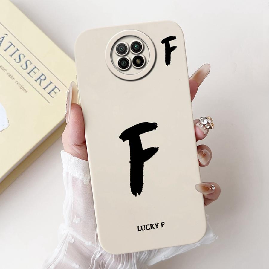For Xiaomi Redmi Note 9T Case Soft Silicone Coque Lucky A-Z Letter Painted Shockproof Funda for Redmi Note 9 5G note9 TCover