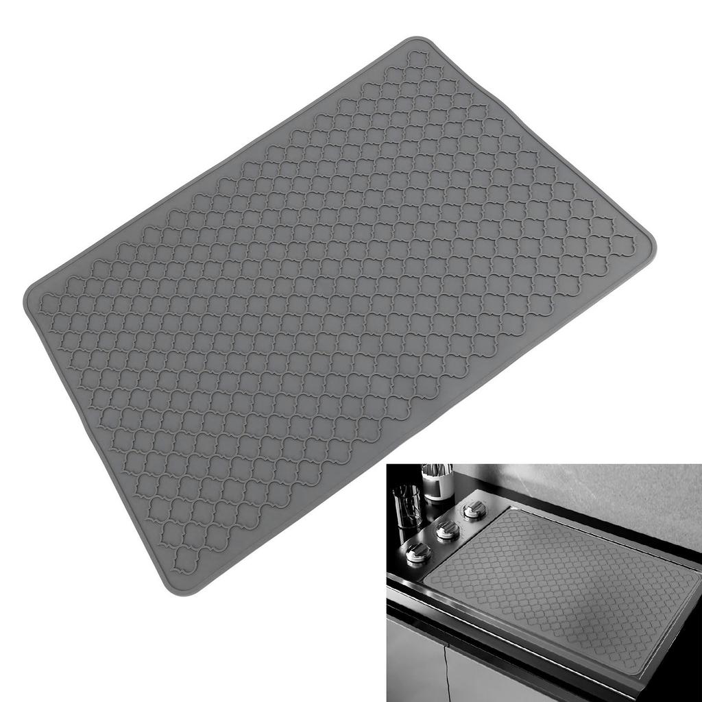 27.8 X 19.9in Silicone Stove Top Cover for Electric Stove Silicone Stove Mat Dish Drying Mat for Kitchen Counter Gray