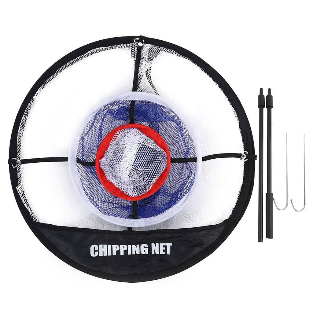 Schwarzes Nylon-Netz Faltbares Golf-Chipping-Netz Bälle-Sammler Halterung Tasche Trainingszubehör
