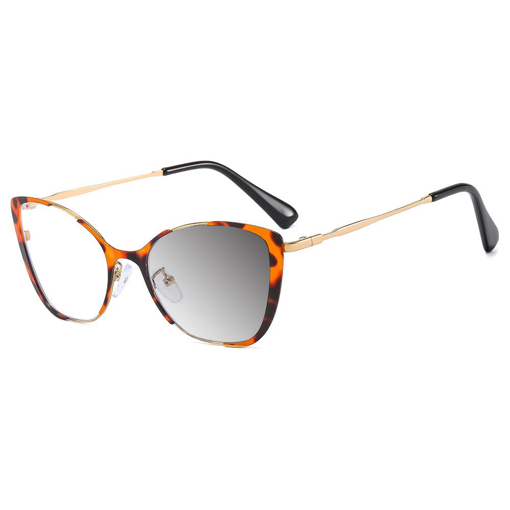 Brand Design Retro Small Cat Eye Patchwork Color Femal Frame Photochromic Anti Blue Light Computer Women Custom Reading Glasses