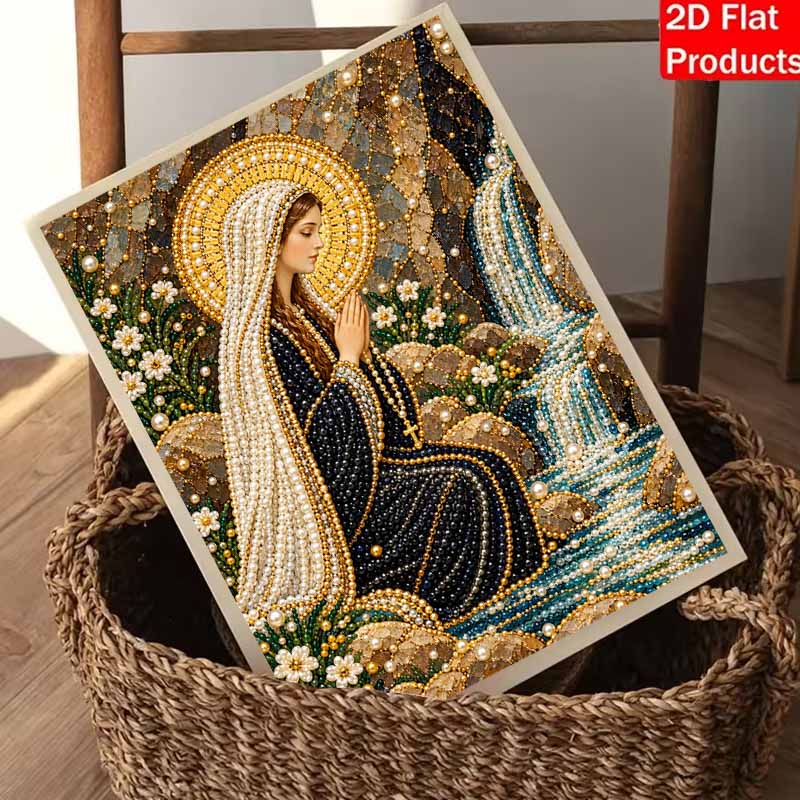 DIY 3D Pearl Diamond Painting Art Set Virgin Mary Religious Home Decor Art Set Wall Art