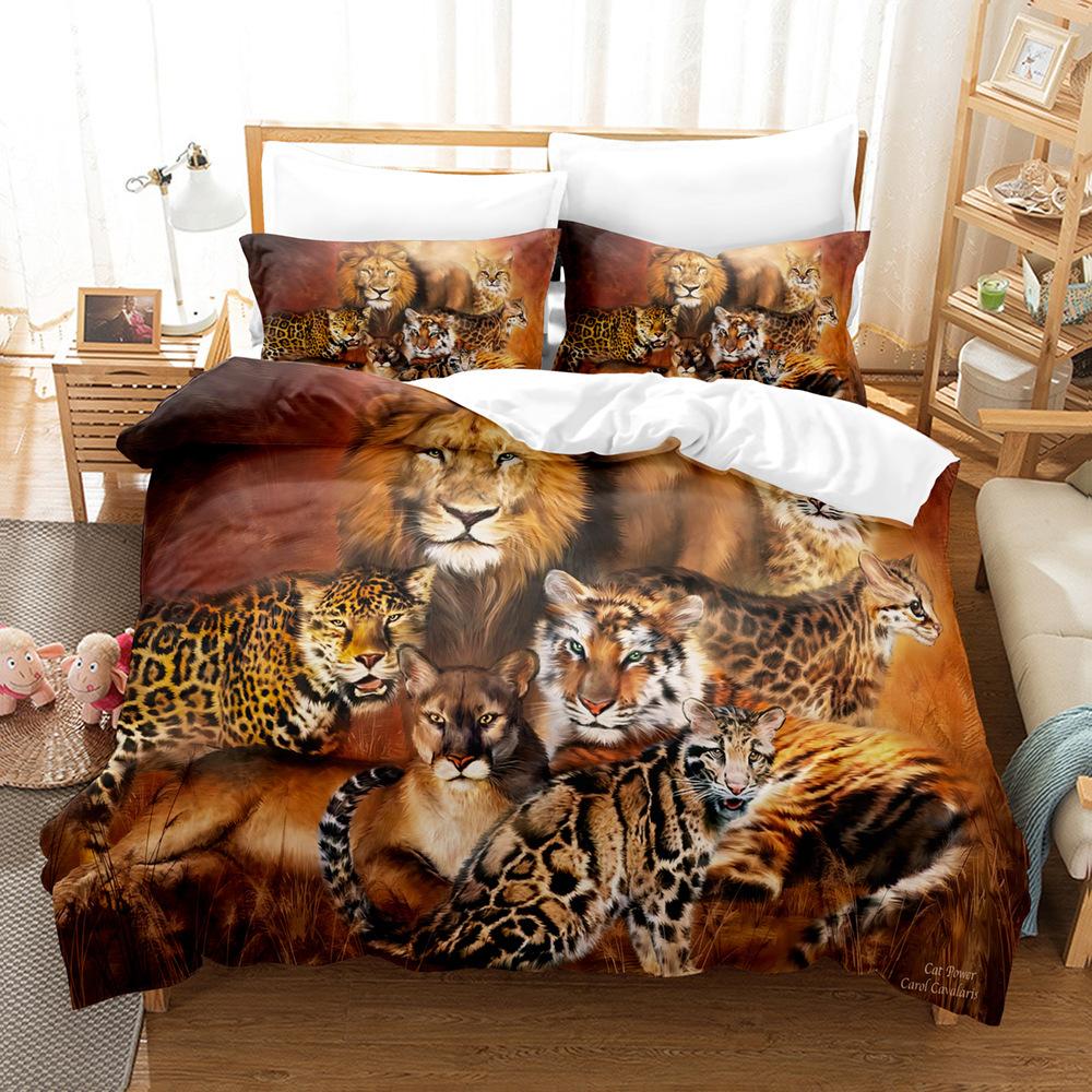 Leopard Pattern Bedding 3D Digital Printing Leopard Three-Piece Set