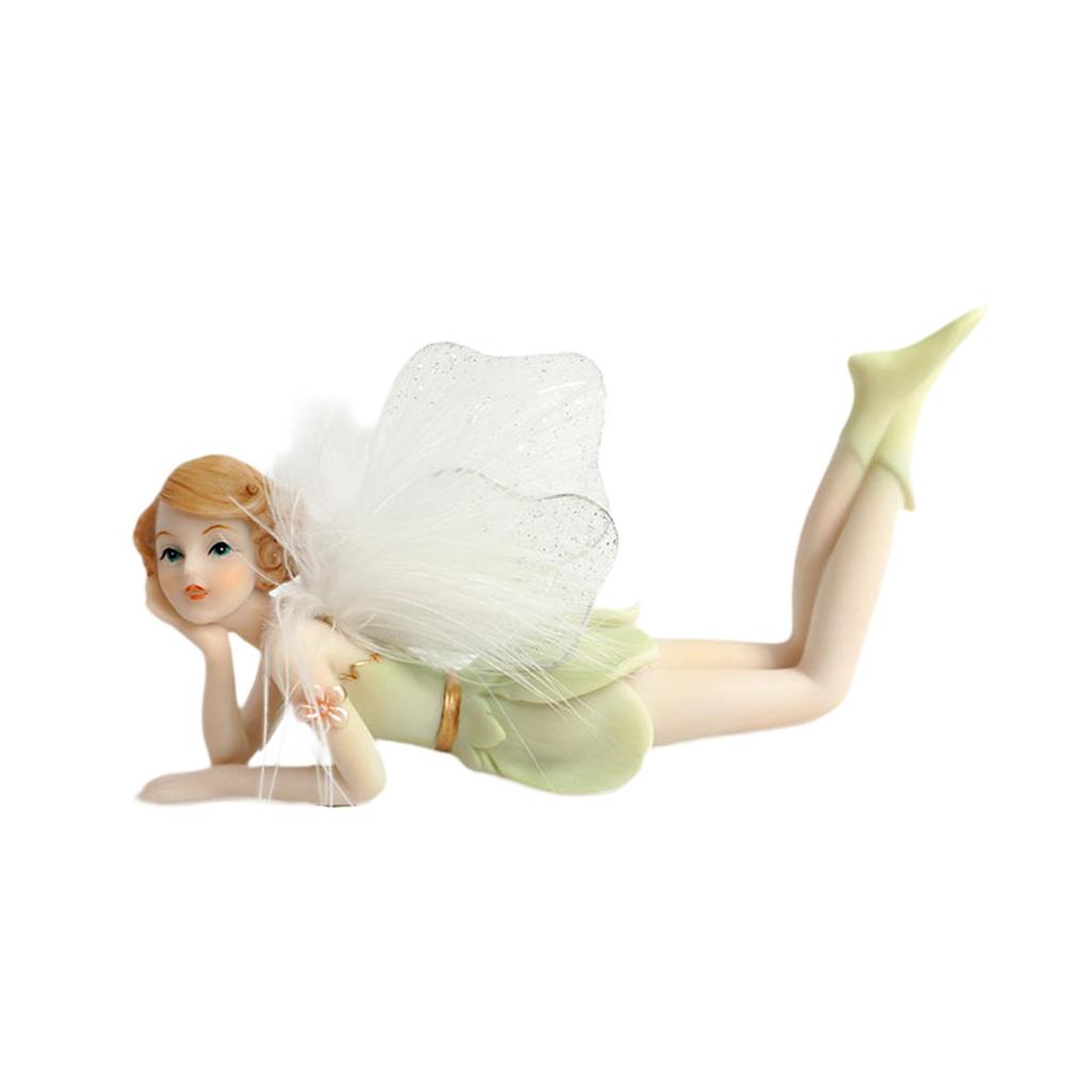 Flower Fairy Figure Figurine Lovely Desktop Ornament Fairy Statue Sculpture Creative for Bookshelf Cabinets House Bedroom Gift