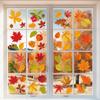 Autumn Window Stickers Leaves Double-sided Printing Electrostatic Stickers Window Door Decoration Maple Leaves Thanksgiving Glass Stickers