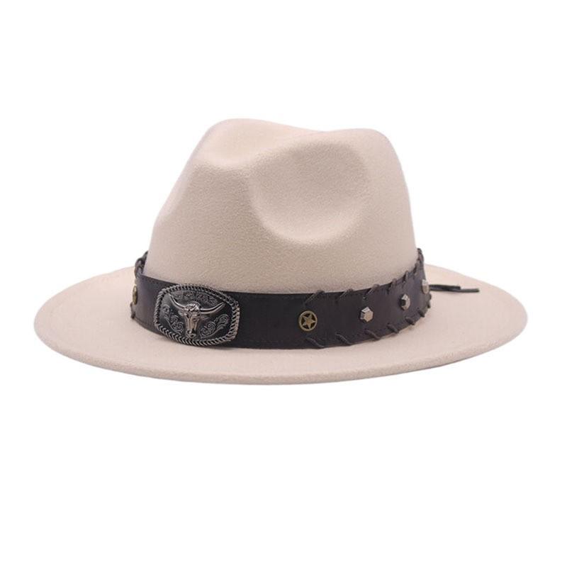 European and American New Accessories with Curved Brims Western Cowboy Hat Top Hat Tibetan Retro Jazz Hat Felt Hat Wool Riding Hat