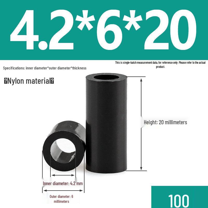 Nylon Wear-Resistant Hollow Cylindrical Spacer Sleeve and Bearing Bushing
