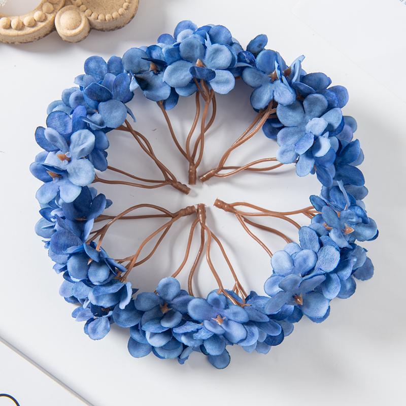 10PCS Silk Hydrangea Heads Artificial Flowers for Home Wedding Decor Candy Box Garlands Handmade Flower Arrangement Accessories