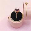 Feigong Court-Style Rose Gold Ring with Violet Zirconia - Women's Exquisite Niche Luxury Jewelry