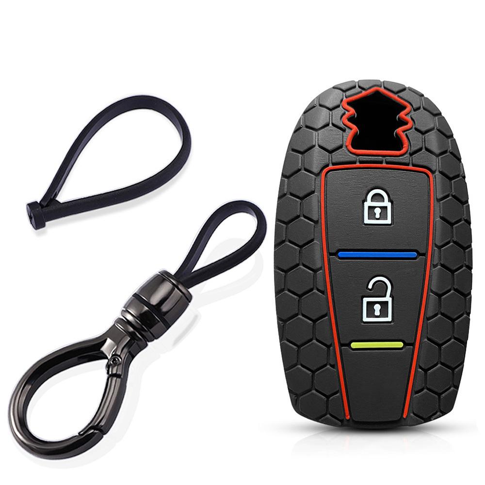 Für Suzuki Vitara S-Cross Swift 4 Baleno Alivio Kizashi 2 3 Tasten Silikon Schlüsselhülle Schale Auto Fernbedienung Schlüsselhülle Halter Schlüsselanhänger