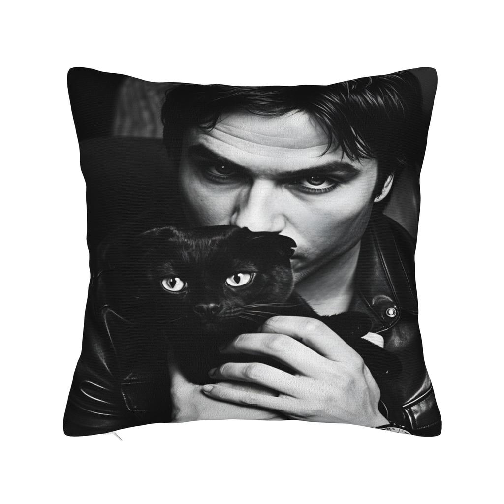 Vampire Diaries Damon Klaus Pillow Case Novelty Pillow Cover Graphic Pillowcases For Sofa Home Decoration