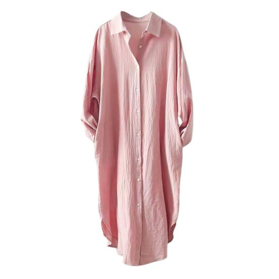 Chemise Femme Revers Manches Longues Boutons Patte de Boutonnage Hauts de Chemise avec Poches Couleur Unie Coupe Régulière Chemise Décontractée Travail Vie Quotidienne