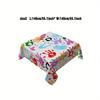 Fun Kids Art Tablecloth,Multicolor Handprint Design,Clean Scalloped Trim, Dirt Resistant for Home Decor Casual Family Gatherings