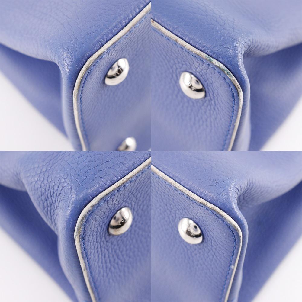 LOUIS VUITTON CAPCSINE MM Handbag Parnasea Blue / white/Taurillon Clemence Leather Women Used