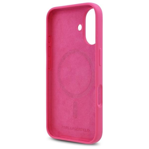 Karl Lagerfeld Klhmp16Sschpplf Iphone16 6.1 Fuksja/Fuschia Hardcase Silicone Choupette Head Print Magsafe