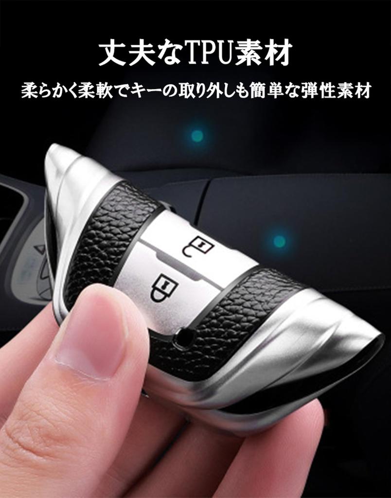 Kompatibel mit Toyota Leder TPU Smart Key Case Schlüsselhülle