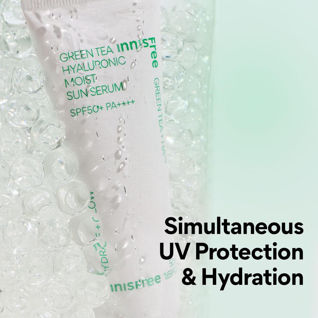 Innisfree Grüner Tee Hyaluron Feuchtes Sonnenserum LSF 50+ PA++++ 50ml