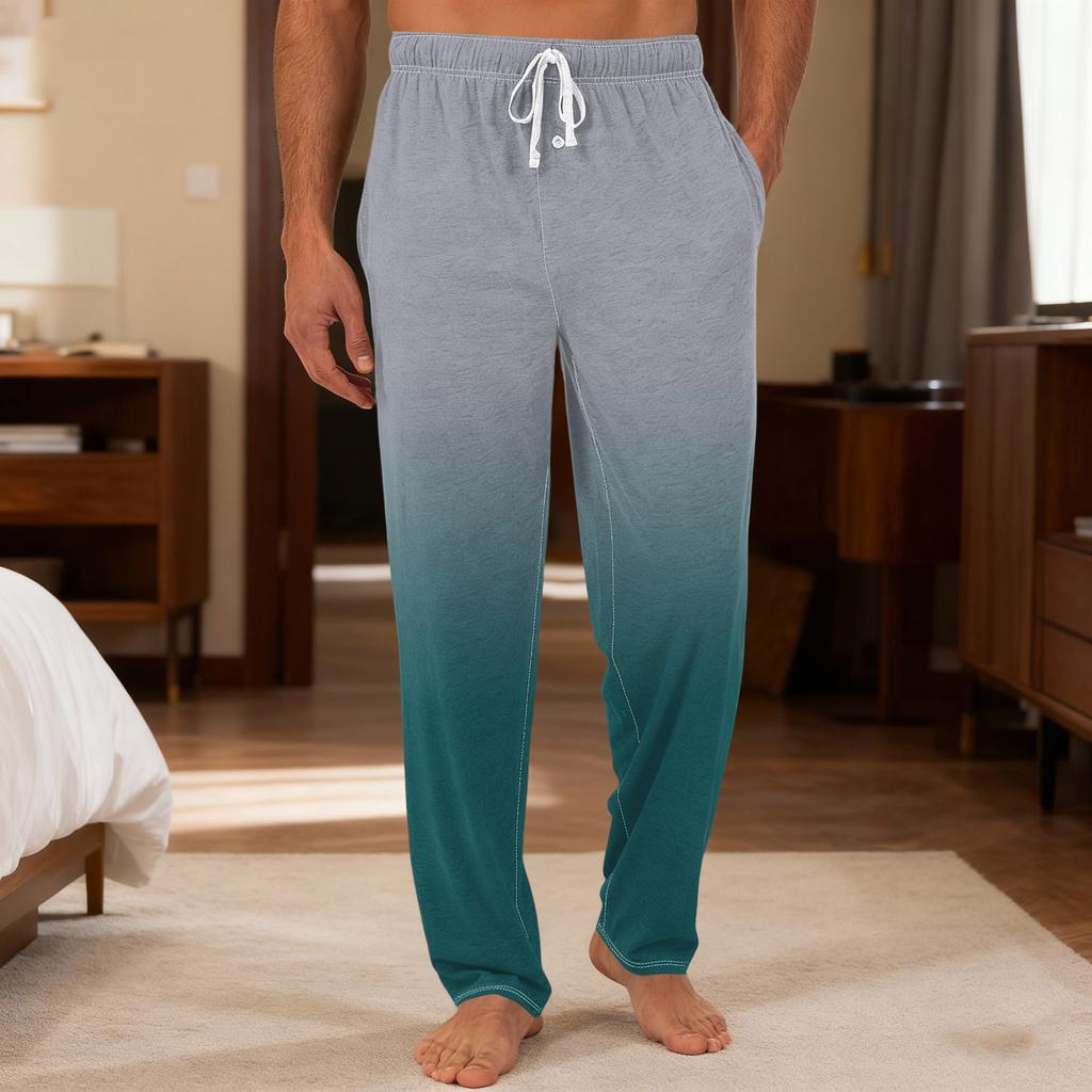 Herrenhose mit einfarbiger Strickhose mit Taschen, legere Home-Pyjama-Hose