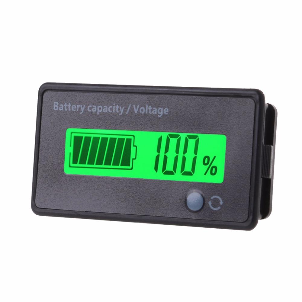 7-100V LCD Display Voltmeter Battery Capacity Indicator Lithium Battery Universal Power Display Meter GY-6GD Green/Blue/White