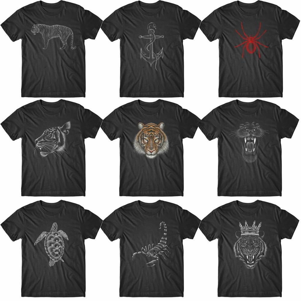 

Рисунок мелом в стиле карандаша с мордами разных животных для футболки для любителей животных 4XL