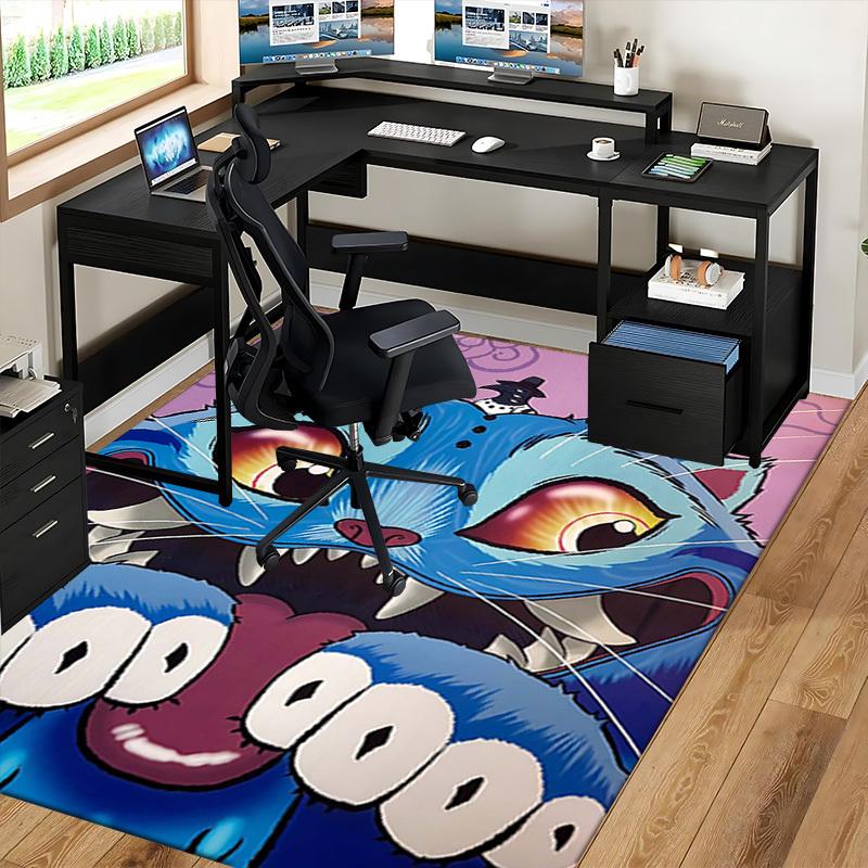 1pc Anime Cat with Crow Chair Mat - Office Desk Pad, Anti-Slip Carpet for Home Decor, Suitable for All Seasons, Perfect Gift for Anime Lovers.O099