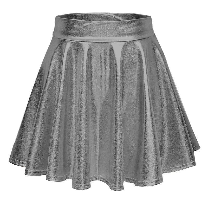 Women's Nightclub Performance Metal Pleated Skirt