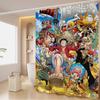 Shower Curtain One Piece Luffy Straw Hat Anime Waterproof Fabric Bathroom Curtain With Hooks, Cartoon Bath Curtain For Home Deco