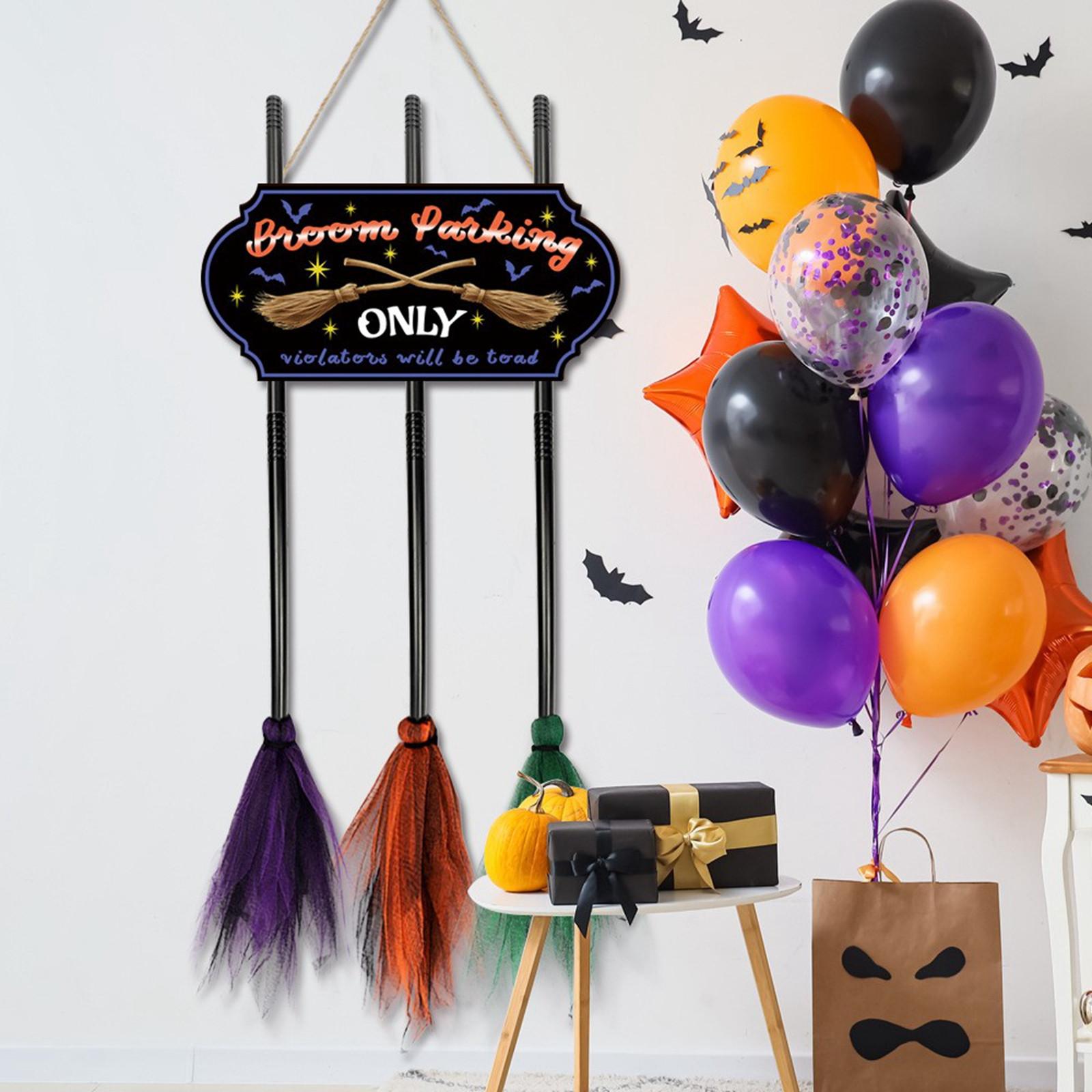 

Halloween Witch Parking Space Parking Sign Hanging Festival Decoration Wooden Pendant. One Size