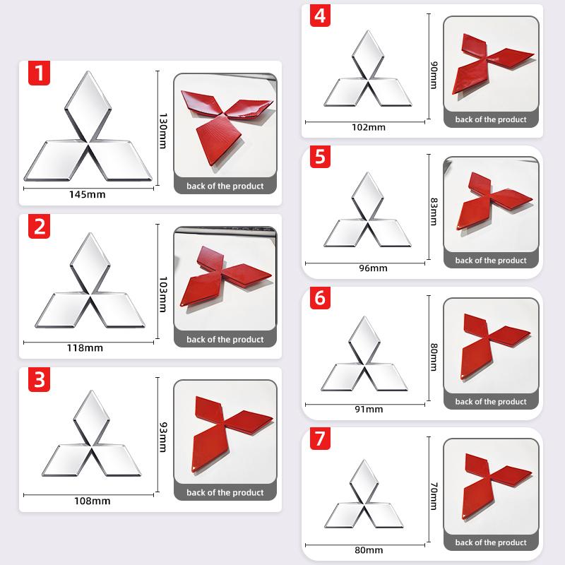 3D ABS Auto Frontgrill Kofferraum Emblem Aufkleber für Mitsubishi Ralliart Lancer ASX Colt Pajero Outlander Eclipse Delica EVO Grandis