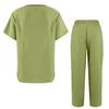 Women's Quick Drying Fabric Color V-neck Pocket Short Sleeved Pants Set Workwear