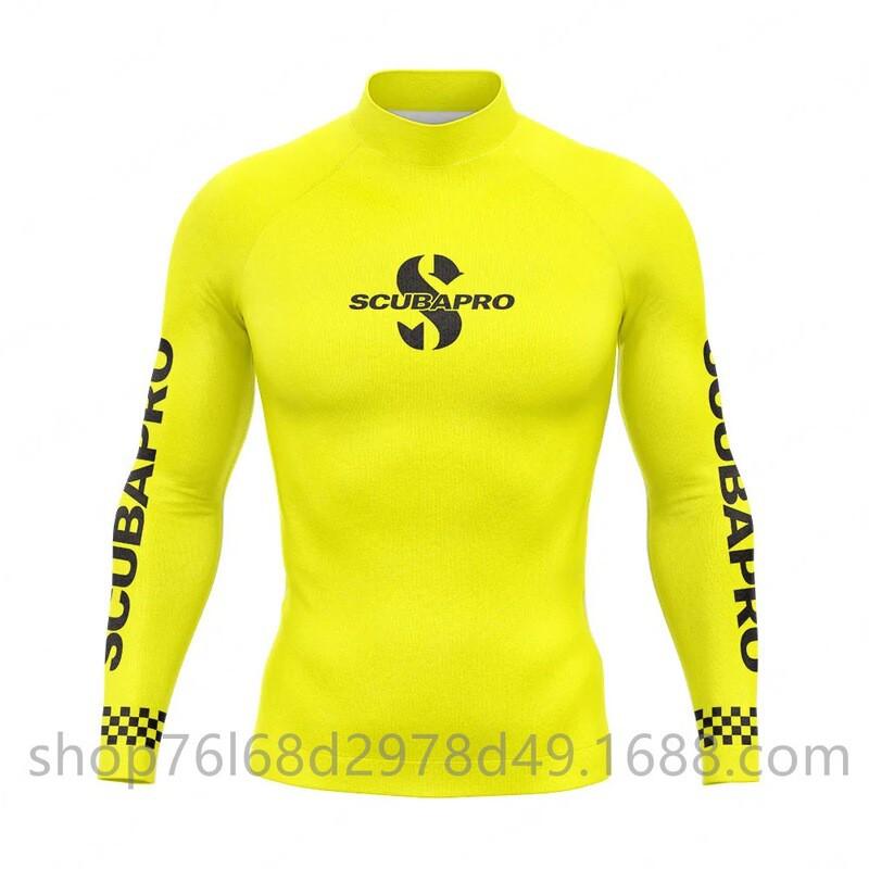 Mens UV Protection Rash Guard Long Sleeve Wetsuit Top Snorkeling Diving Surfing Water Sports Quick Dry Neoprene